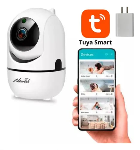 Camara De Seguridad Ip Wifi P2p Hd Vision Nocturna Celular Color Blanco Tuya