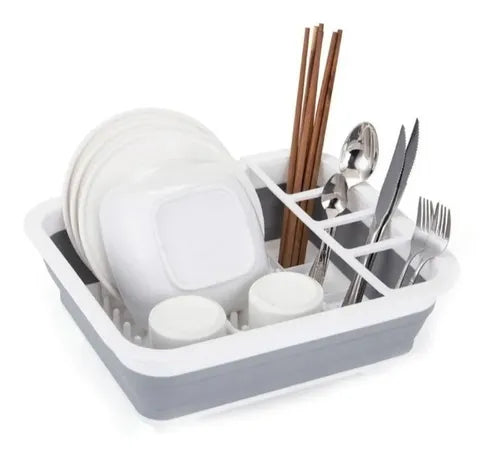 Secaplatos Escurridor Silicona Plegable Cocina Gris