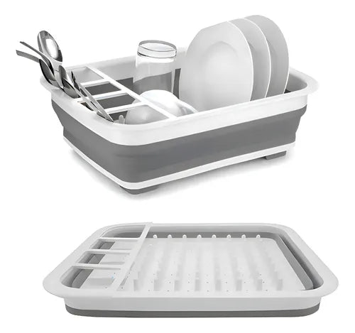 Secaplatos Escurridor Silicona Plegable Cocina Gris