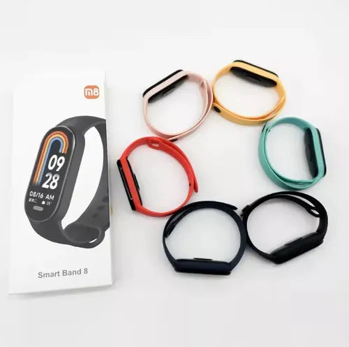 Reloj Smartwatch Inteligente M8 Deportes Fitness Caja Blanco Malla Verde