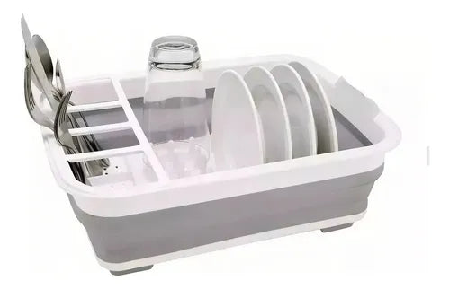 Secaplatos Escurridor Silicona Plegable Cocina Gris