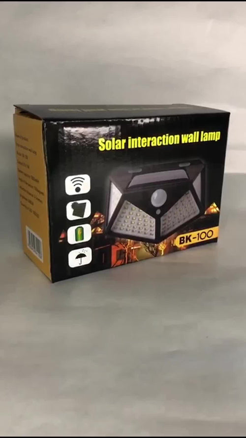 Aplique Reflector Led Panel Solar 100 Leds Sensor Movimiento Veoquiero